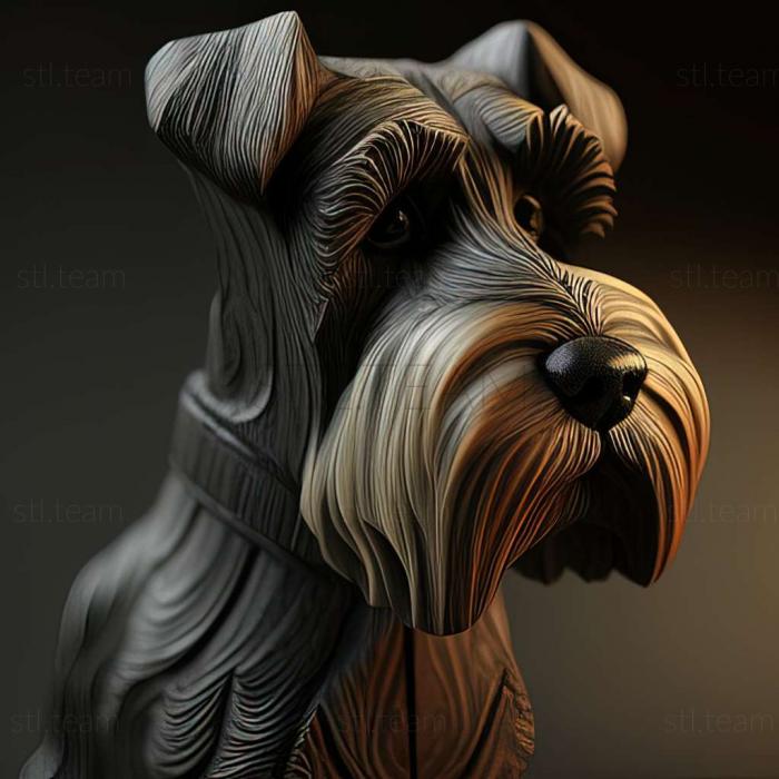 3D model Zwergschnauzer dog (STL)